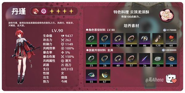 鸣潮丹瑾培养素材整理汇总