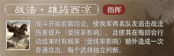 三国谋定天下S6赛季新武将马腾介绍说明