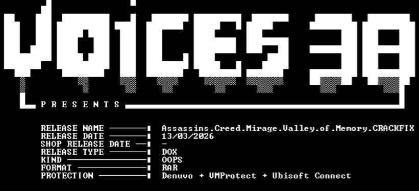 voice38发布《刺客信条：幻景》DLC攻破补丁更新 称攻破速度将加快