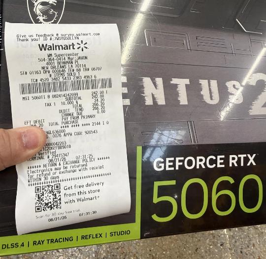 成功捡漏！玩家以242美元买到了RTX 5060Ti
